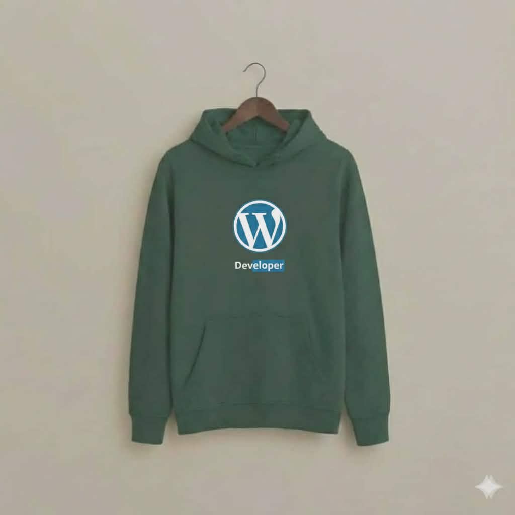 Premium WordPress Developer Hoodie – 300+ GSM Cotton Fleece (Winter Edition)