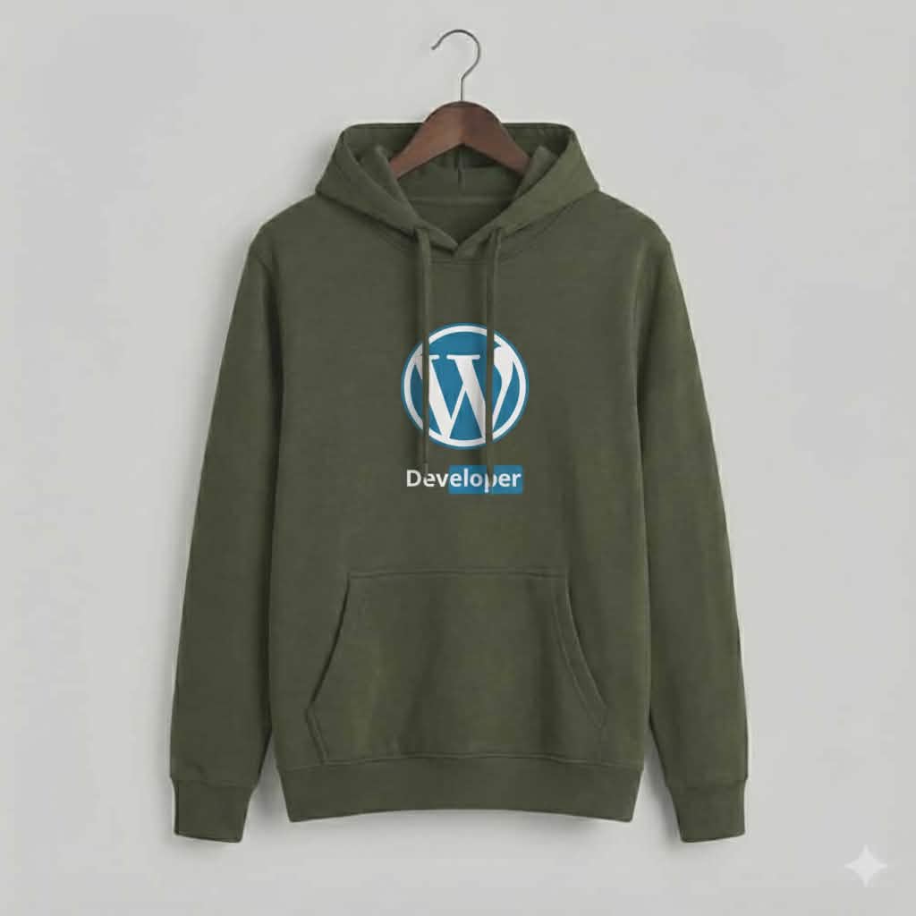 Premium WordPress Developer Hoodie – 300+ GSM Cotton Fleece (Winter Edition)