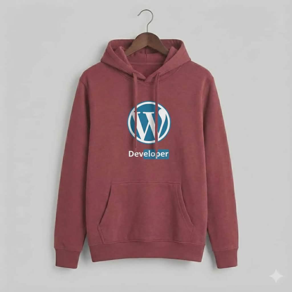 Premium WordPress Developer Hoodie – 300+ GSM Cotton Fleece (Winter Edition)