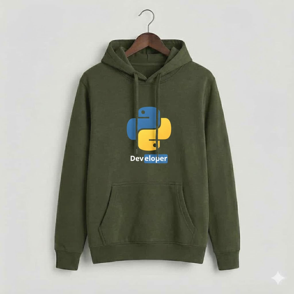 "PYTHON DEVELOPER" Premium Hoodie - DTF Printed Edition