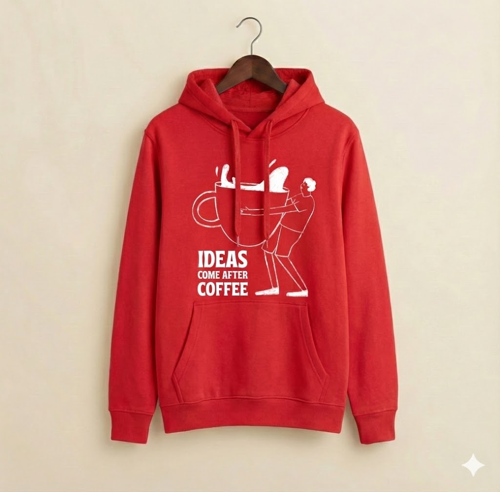 "IDEAS COME AFTER COFFEE" Premium Hoodie - Winter Edition