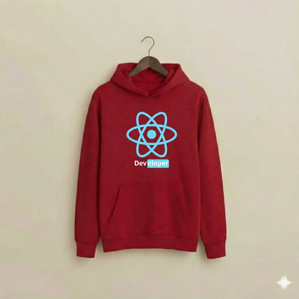 "REACT DEVELOPER" Premium Hoodie - DTF Printed Edition