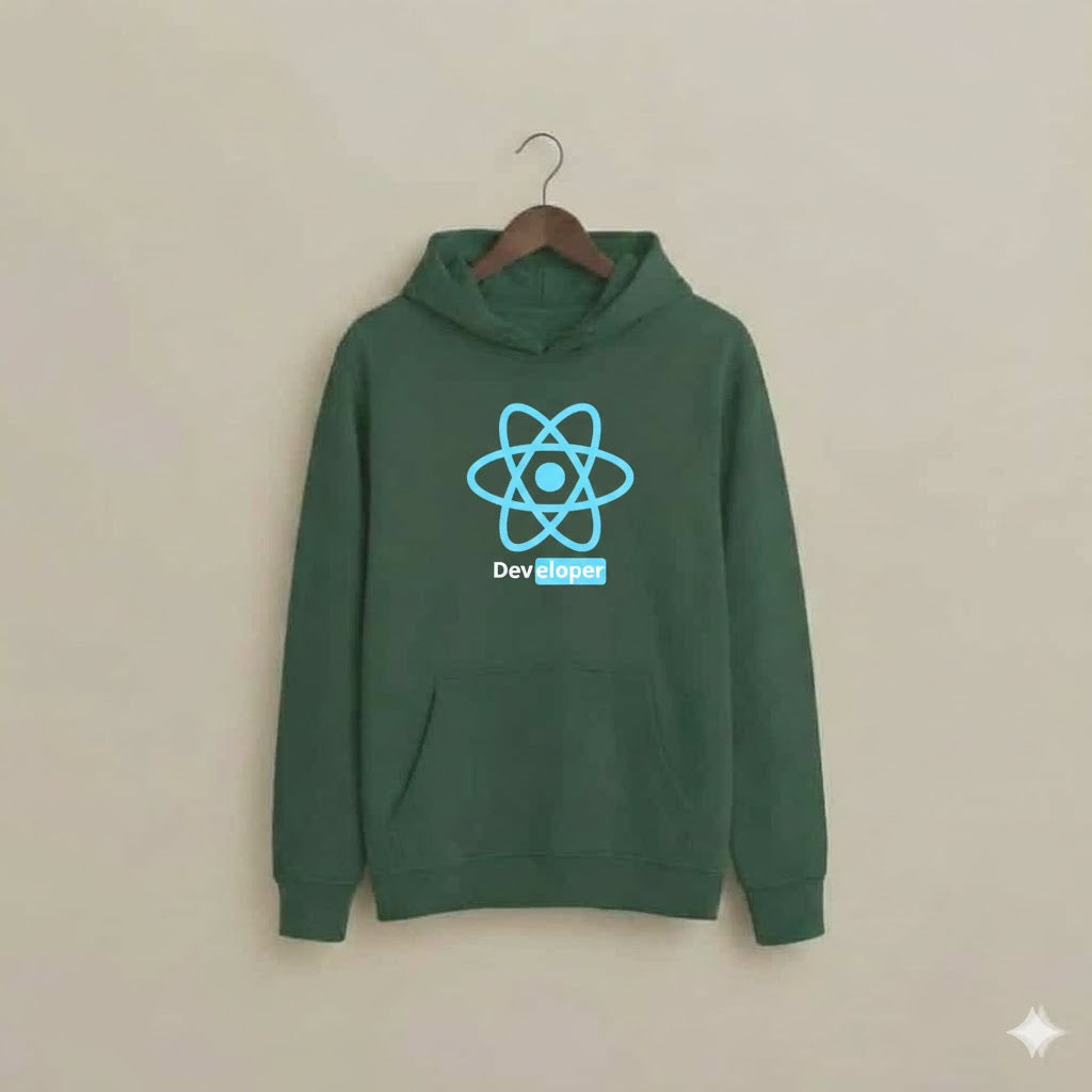"REACT DEVELOPER" Premium Hoodie - DTF Printed Edition
